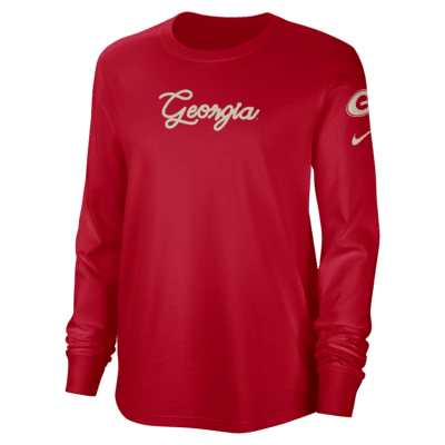 売れ筋商品|||ナイキ カットソー トップス レディース Women's Red ia Bulldogs Primetime Evergreen Logo T-Shirt Red ナイキ レディース カットソー トップス Women's Red Georgia
